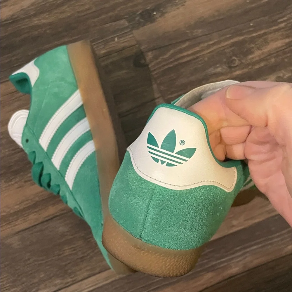 adidas Originals Men's Gazelle Shoes, Green Court Gum - Picture 10 of 16